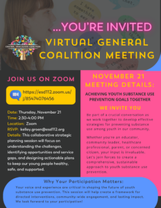 November 21 Virtual General Coalition Meeting flyer