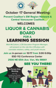 Central Van Coalition joint meeting with Prevent's SW Region Network flyer